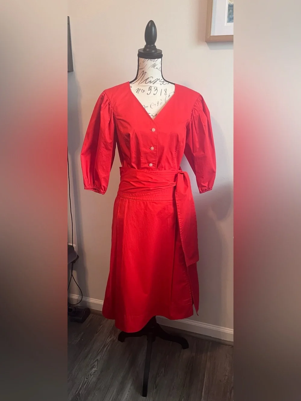Tory Burch tomato Red Wrap-Style Midi Skirt Set